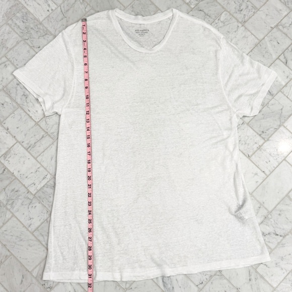 ALL SAINTS Avery Crewneck Linen T-shirt - Picture 4 of 6